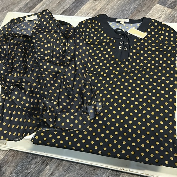 NWT 2 Michael Kors MK Symbol Blouse shirts - Picture 6 of 11